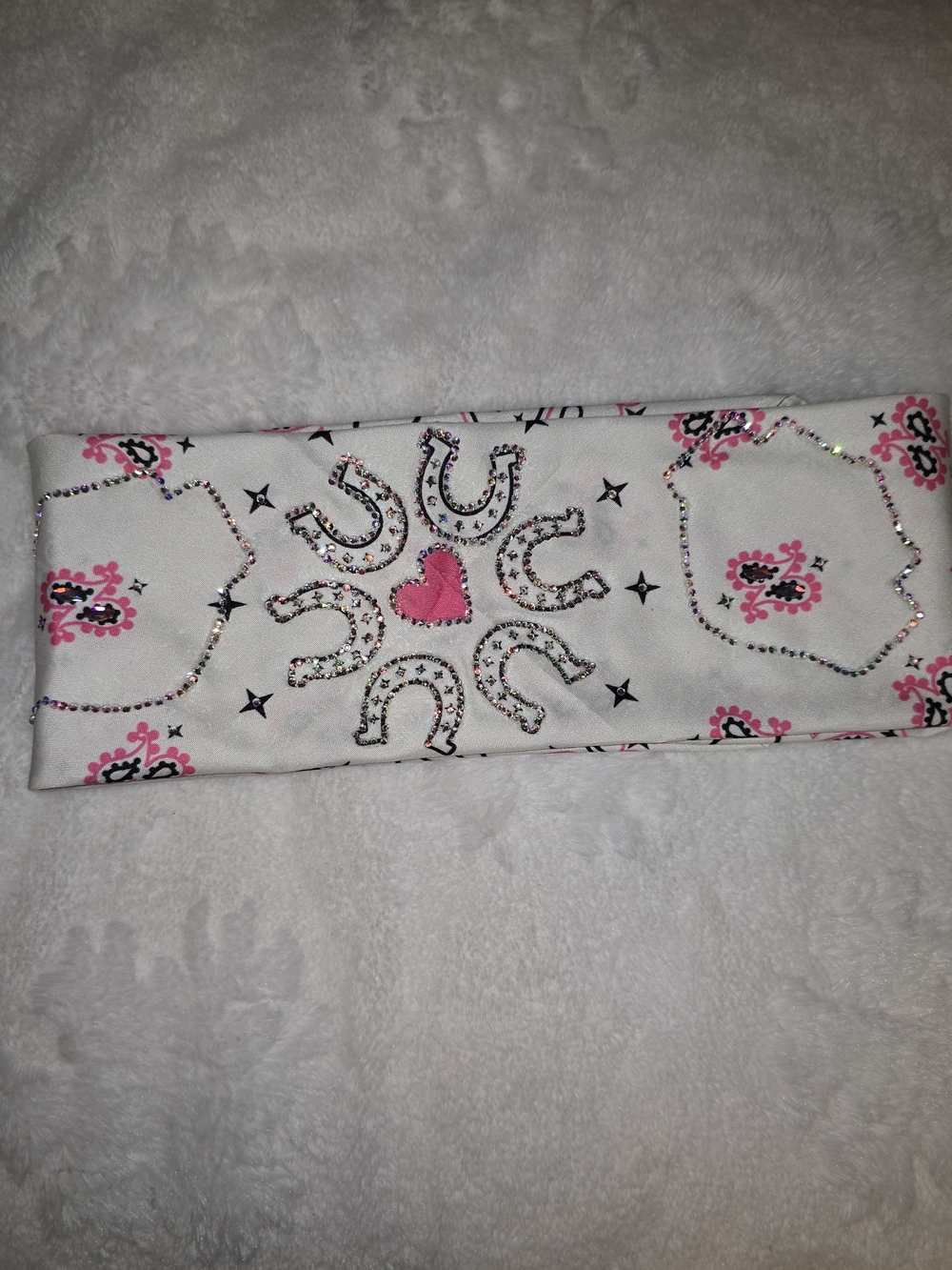 Womens Pink Horsehoe Bandana